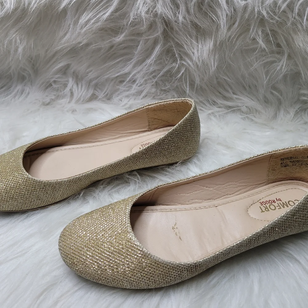 Comfort by Rouge Gold Glitter Flats - Picture 4 of 7